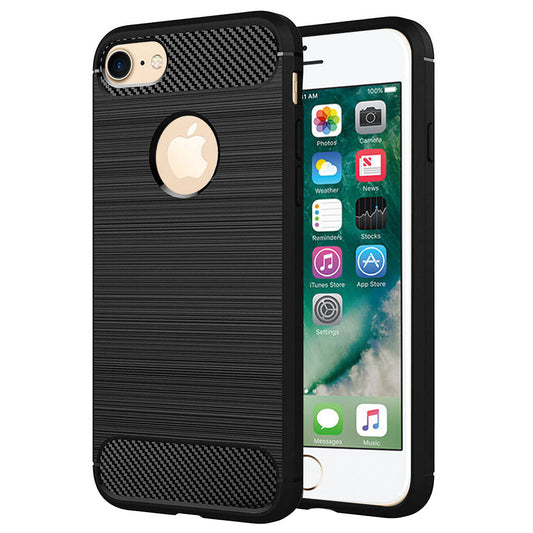 Cover til Apple iPhone 8 / 7, Techsuit, Carbon, Sort