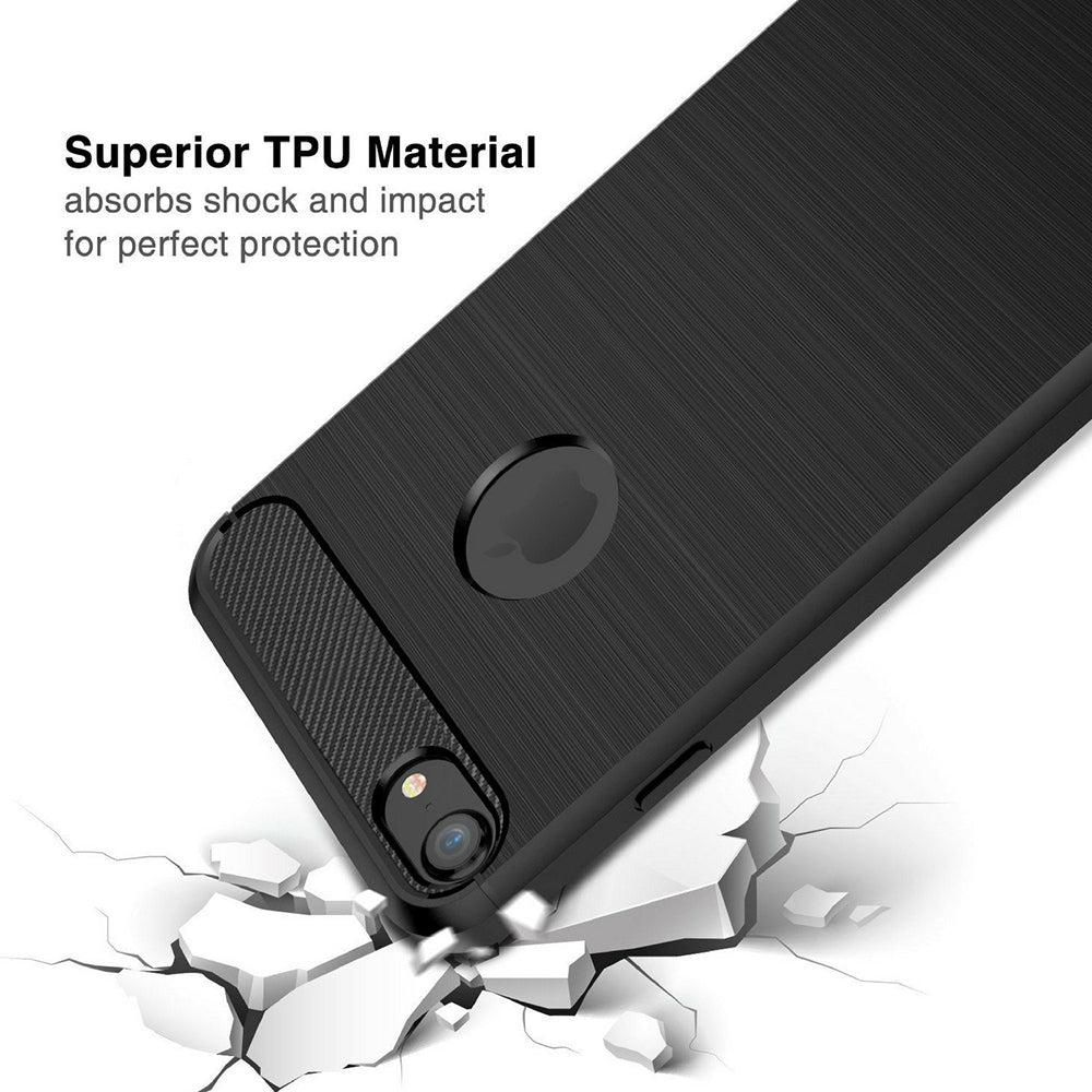 Cover til Apple iPhone 8 / 7, Techsuit, Carbon, Sort