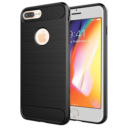 Cover til Apple iPhone 8 Plus, Techsuit, Carbon, Sort