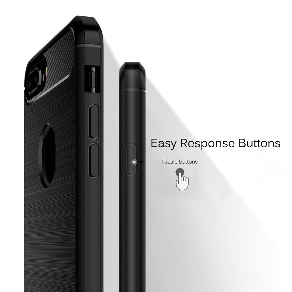 Cover til Apple iPhone 8 Plus, Techsuit, Carbon, Sort
