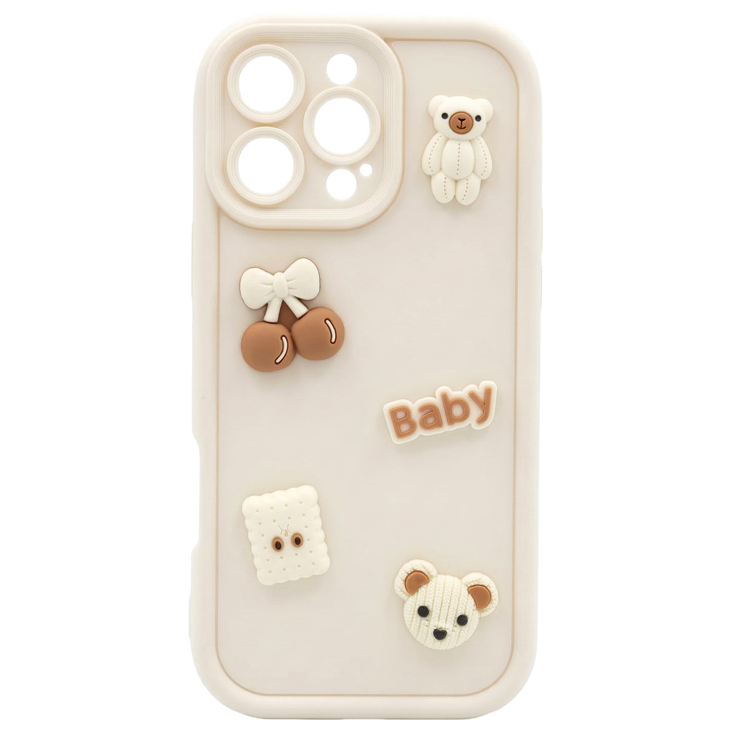 Cover til Apple iPhone 14, OEM, Ultra Trendy 3D Bear, Beige