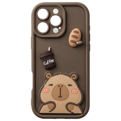 Cover til Apple iPhone 16 Pro Max, OEM, Ultra Trendy 3D Capybara, Brun