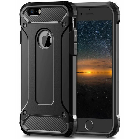 Cover til Apple iPhone SE (2016) / 5 / 5s, Techsuit, Hybrid Armor, Sort