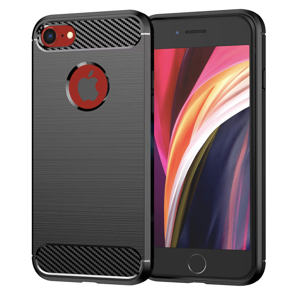Cover til Apple iPhone SE (2022) / SE (2020), Techsuit, Carbon, Sort