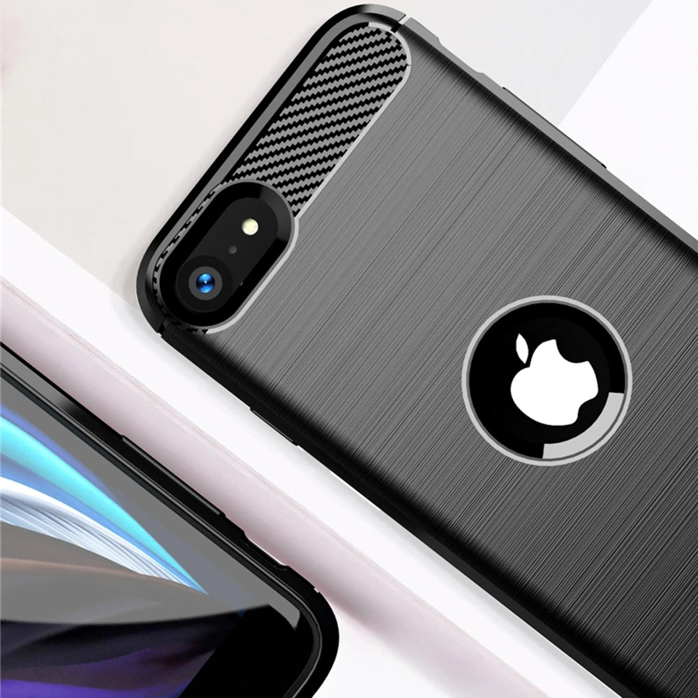 Cover til Apple iPhone SE (2022) / SE (2020), Techsuit, Carbon, Sort
