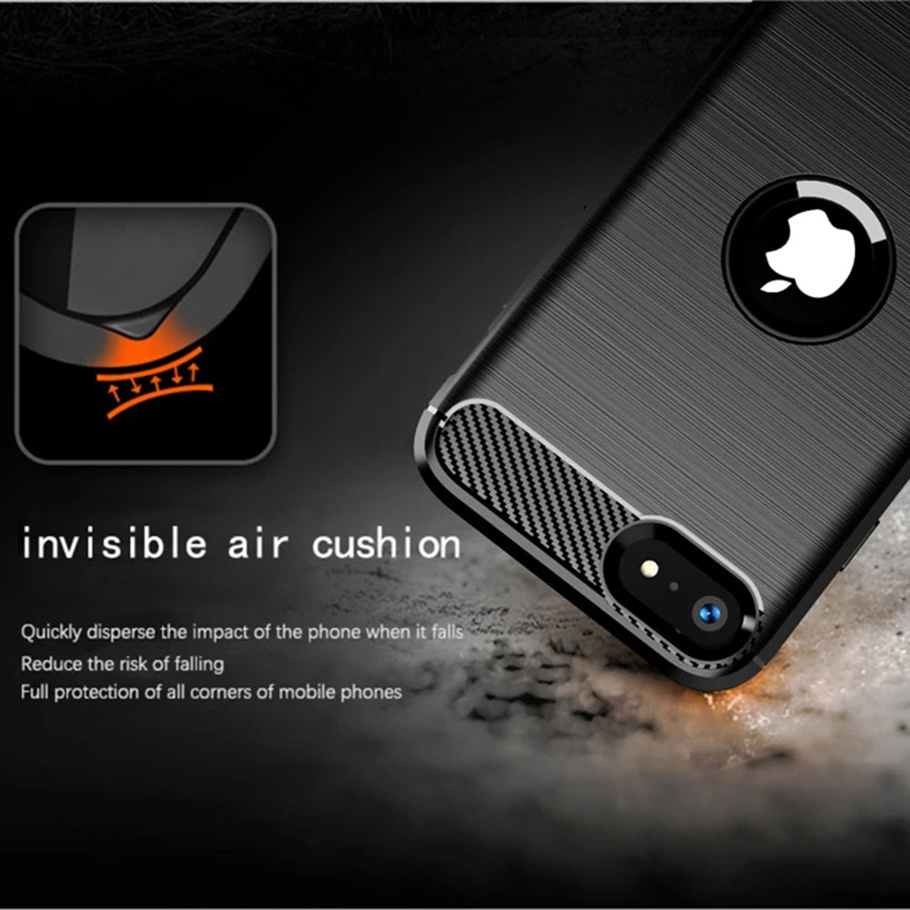 Cover til Apple iPhone SE (2022) / SE (2020), Techsuit, Carbon, Sort
