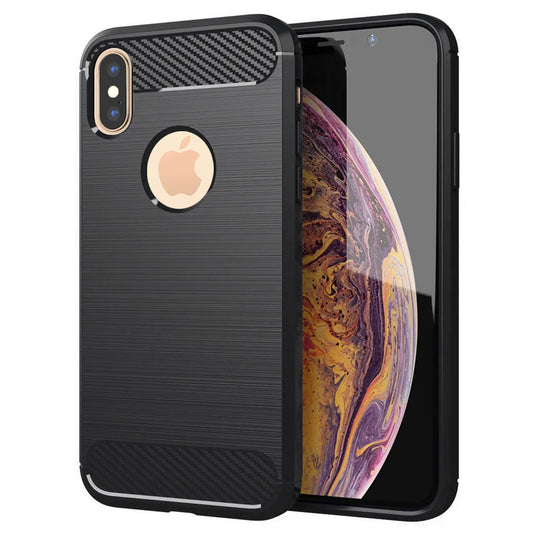 Cover til Apple iPhone XS Max, Techsuit, Carbon, Sort