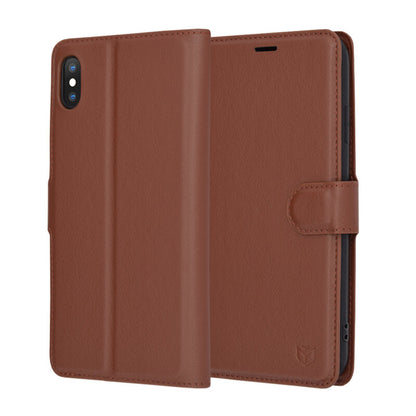 Cover til Apple iPhone XS Max, Techsuit, Leather Folio, Brun