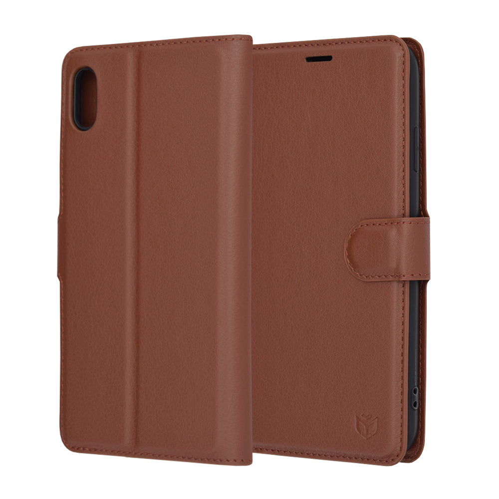 Cover til Apple iPhone XS Max, Techsuit, Leather Folio, Brun