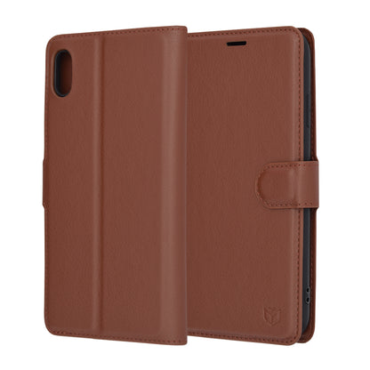 Cover til Apple iPhone XS Max, Techsuit, Leather Folio, Brun