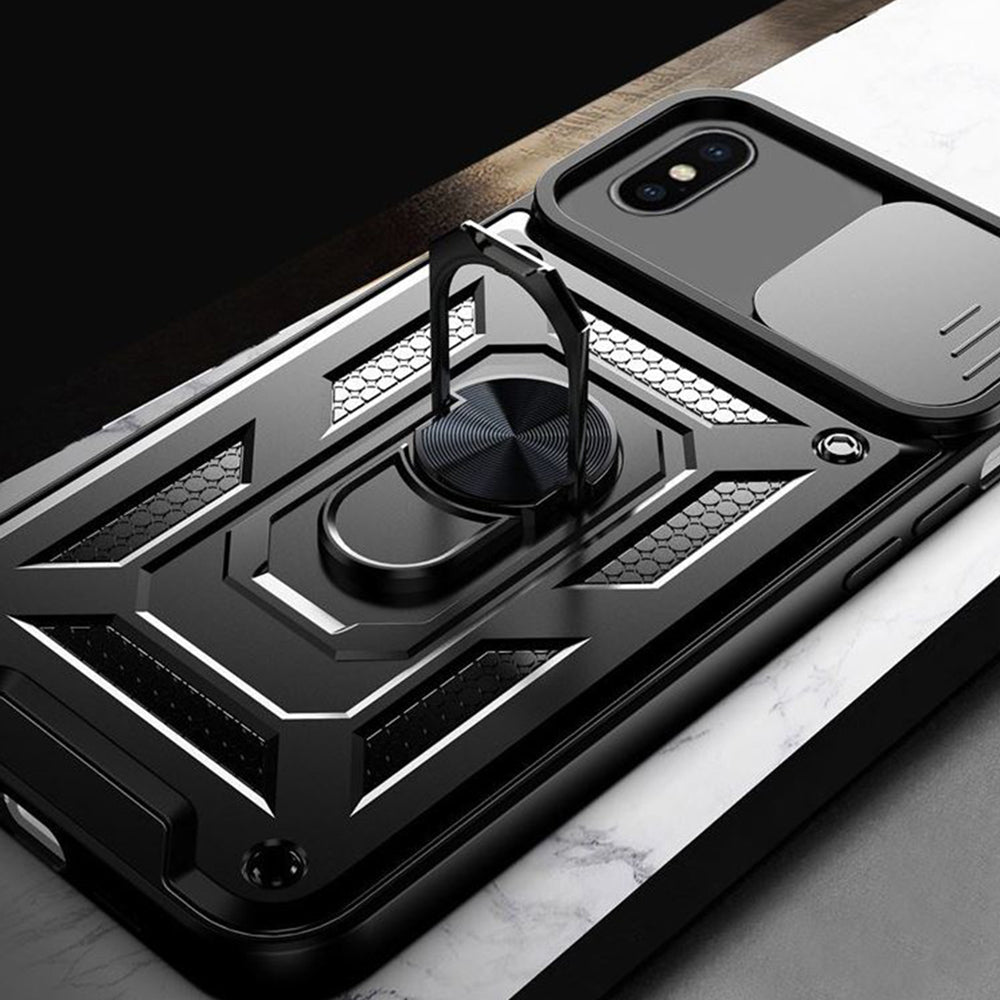Cover til Apple iPhone XS / X, Techsuit, CamShield, Sort