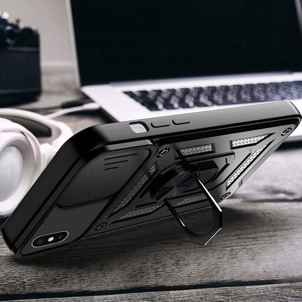 Cover til Apple iPhone XS / X, Techsuit, CamShield, Sort