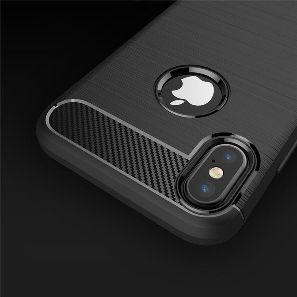 Cover til Apple iPhone XS / X, Techsuit, Carbon, Sort