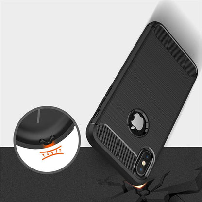Cover til Apple iPhone XS / X, Techsuit, Carbon, Sort