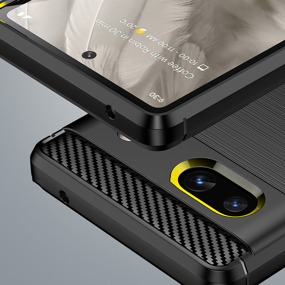 Cover til Google Pixel 7a, Techsuit, Carbon, Sort