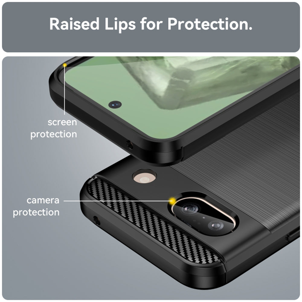 Cover til Google Pixel 8a, Techsuit, Carbon, Sort