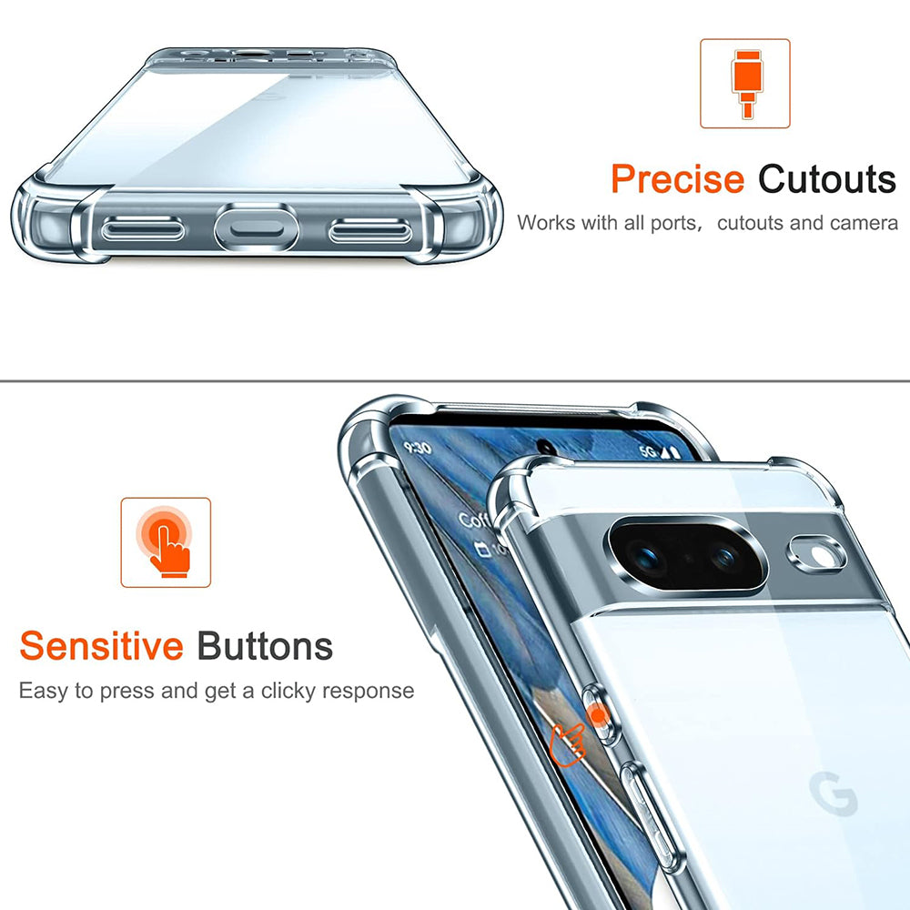 Cover til Google Pixel 8a, Techsuit, Shockproof Clear, Transparent