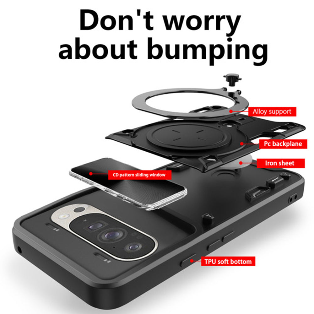 Cover til Google Pixel 9 / 9 Pro, Techsuit, CamGuard Pro, Sort
