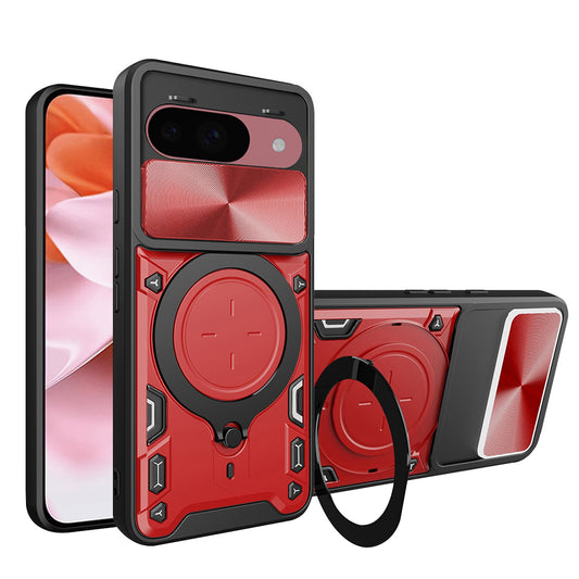 Cover til Google Pixel 9 / 9 Pro, Techsuit, CamGuard Pro, Rød