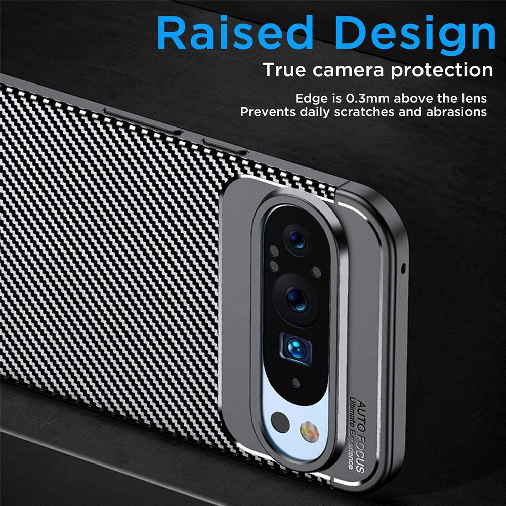 Cover til Google Pixel 9 Pro, Techsuit, CarbonFiber, Sort