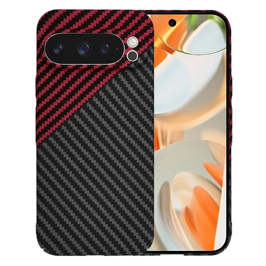 Cover til Google Pixel 9 Pro, Techsuit, Carbonite FiberShell, Sort Rød
