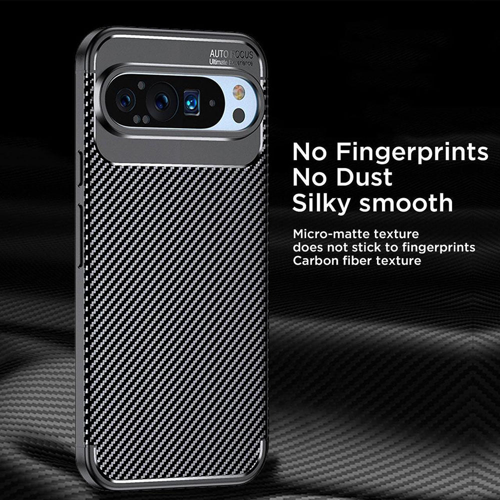 Cover til Google Pixel 9 Pro XL, Techsuit, CarbonFiber, Sort