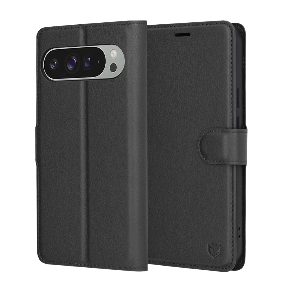 Cover til Google Pixel 9 Pro XL, Techsuit, Leather Folio, Sort