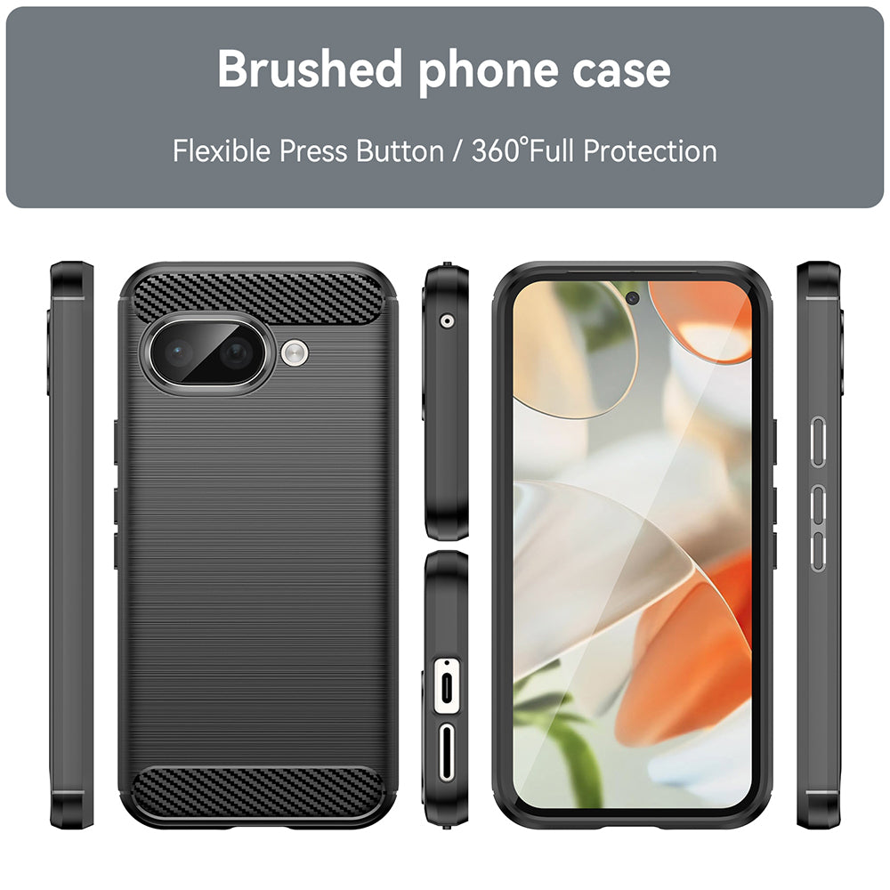 Cover til Google Pixel 9a, Techsuit, Carbon, Sort