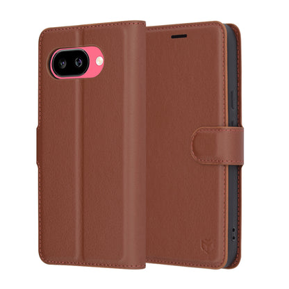 Cover til Google Pixel 9a, Techsuit, Leather Folio, Brun