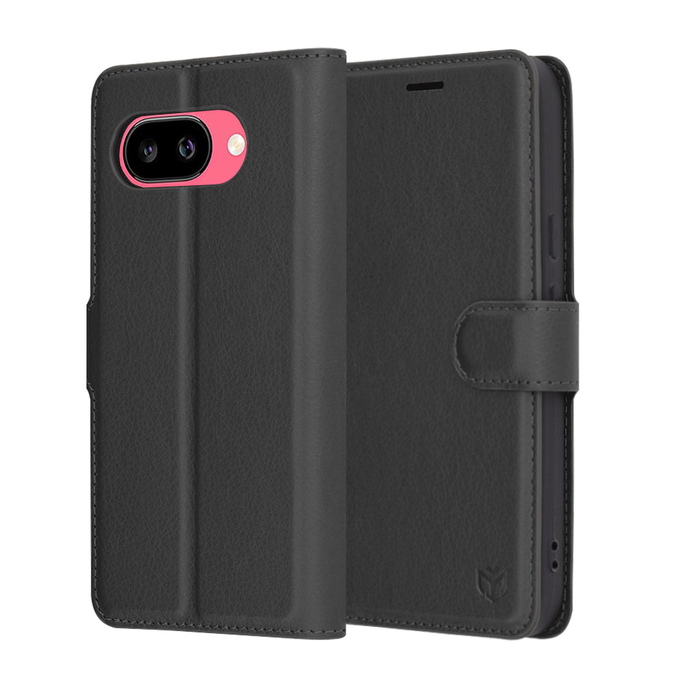 Cover til Google Pixel 9a, Techsuit, Leather Folio, Sort