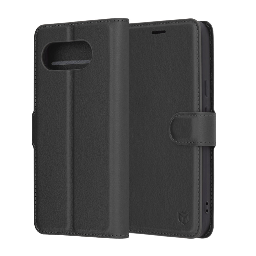 Cover til Google Pixel 9a, Techsuit, Leather Folio, Sort