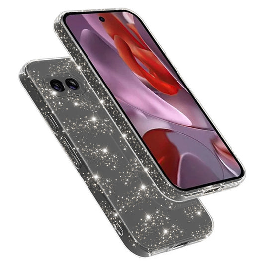 Cover til Google Pixel 9a, Techsuit, SparkleSkin, Transparent
