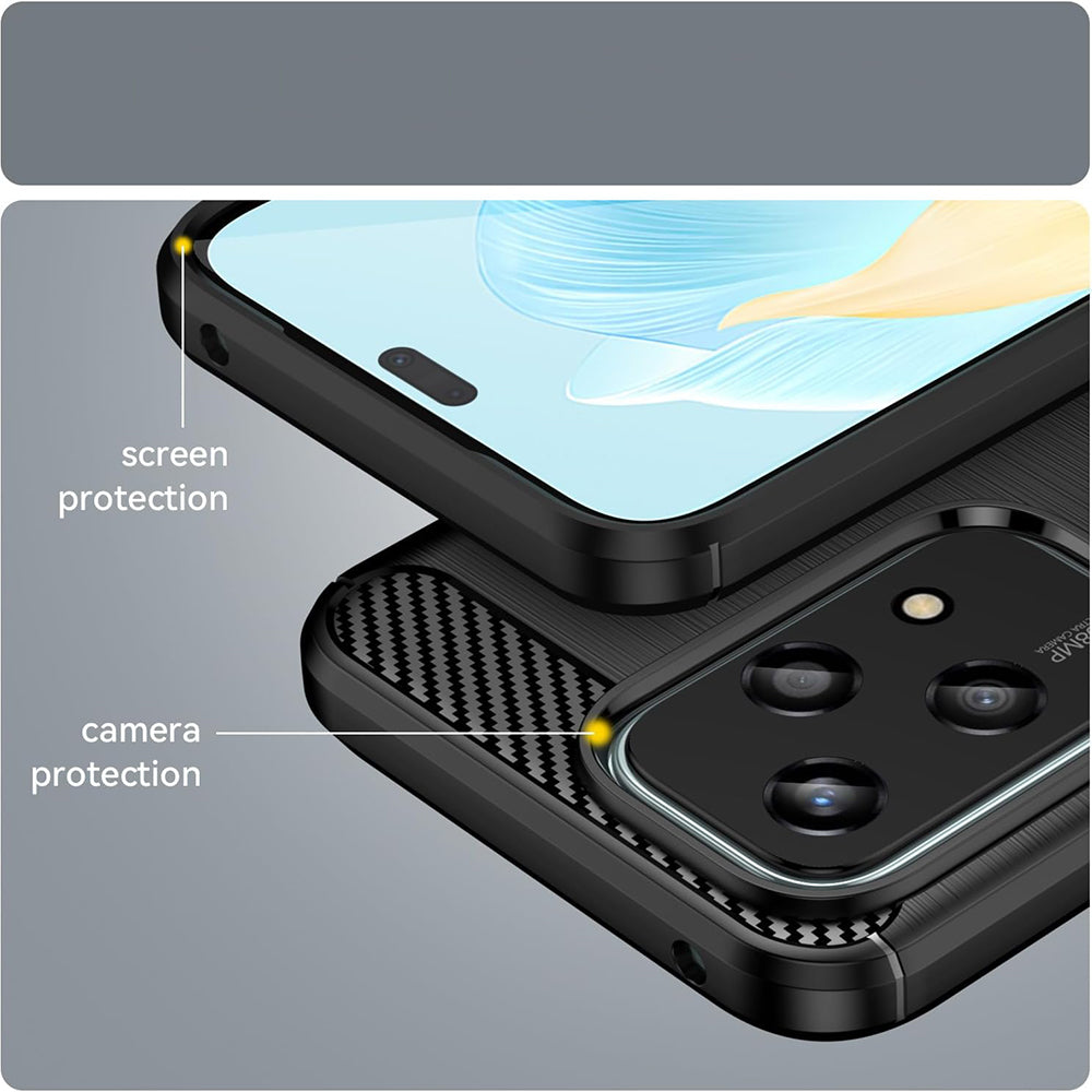 Cover til Honor 200 Lite, Techsuit, Carbon, Sort