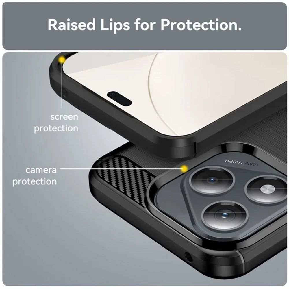 Cover til Honor 400 Lite, Techsuit, Carbon, Sort
