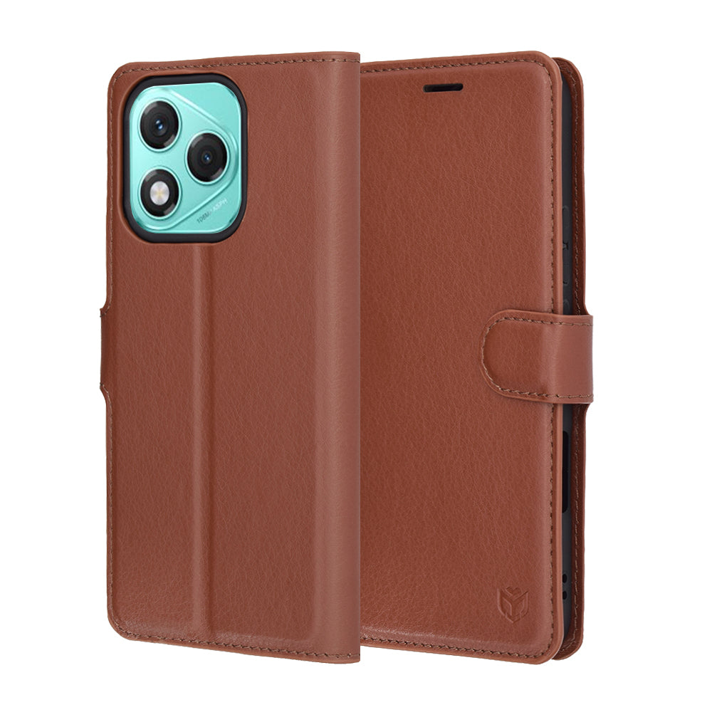 Cover til Honor 400 Lite, Techsuit, Leather Folio, Brun