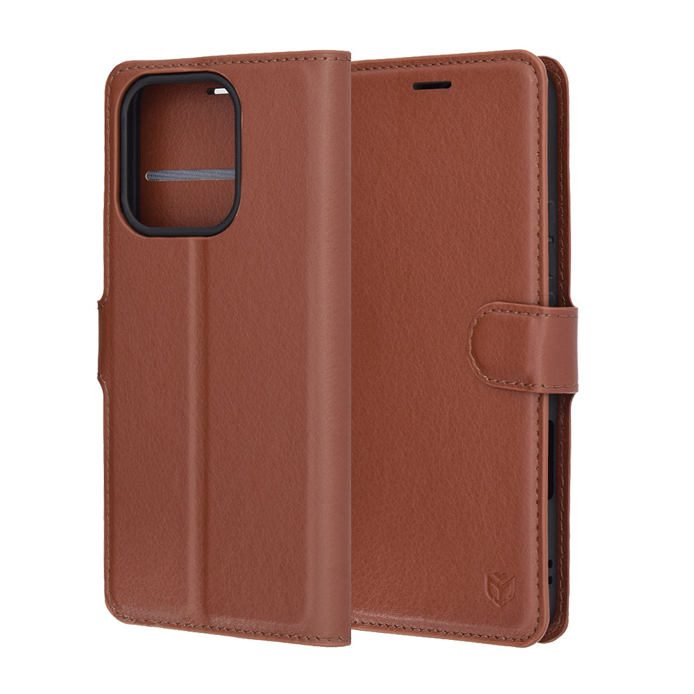 Cover til Honor 400 Lite, Techsuit, Leather Folio, Brun