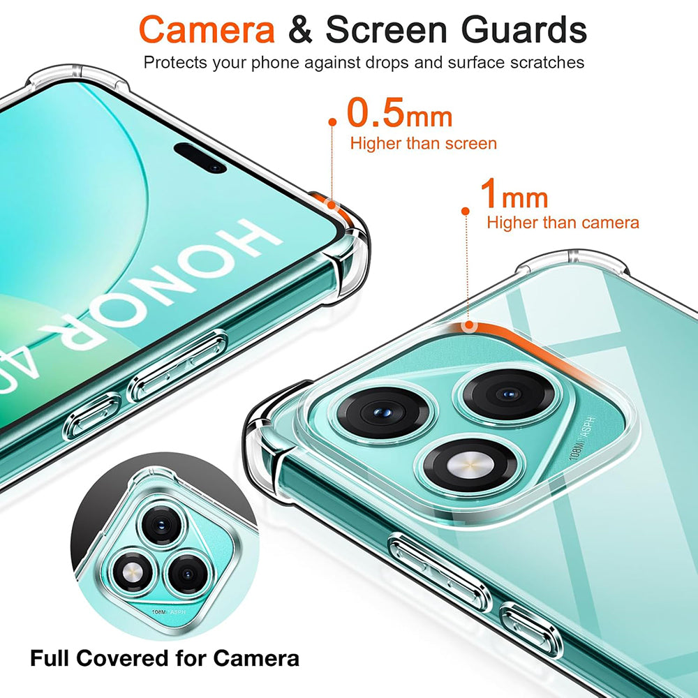 Cover til Honor 400 Lite, Techsuit, Stødabsorberende Klar, Transparent