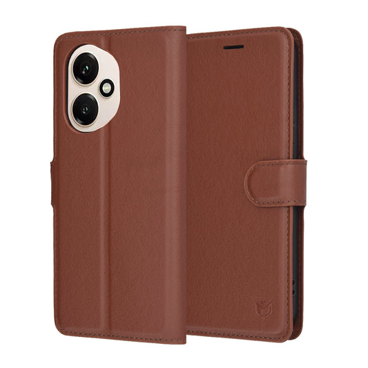 Cover til Honor 400, Techsuit, Leather Folio, Brun