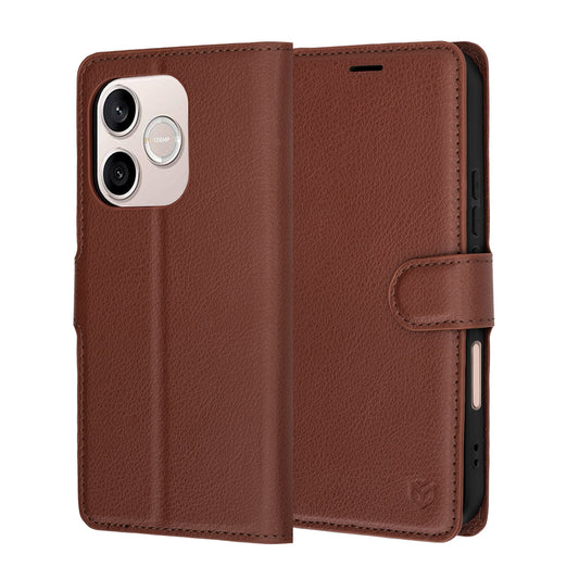 Etui til Honor 600 Lite, Techsuit, Leather Folio, Brun