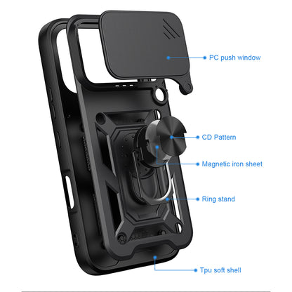 Cover til Honor 600 Pro / 600, Techsuit, CamShield, Sort