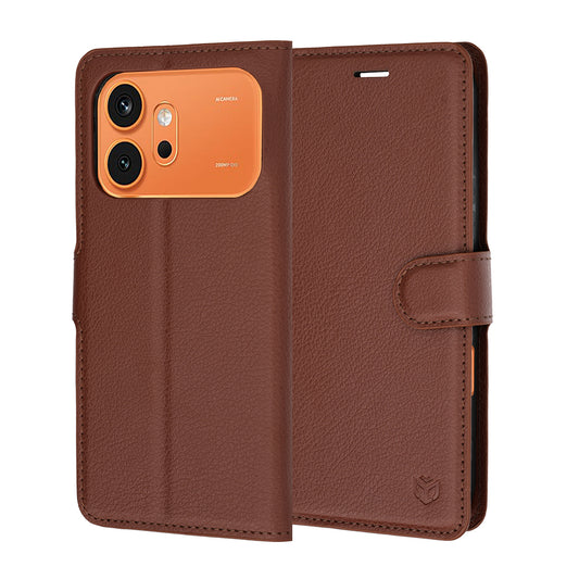 Cover til Honor 600 Pro / 600, Techsuit, Leather Folio, Brun