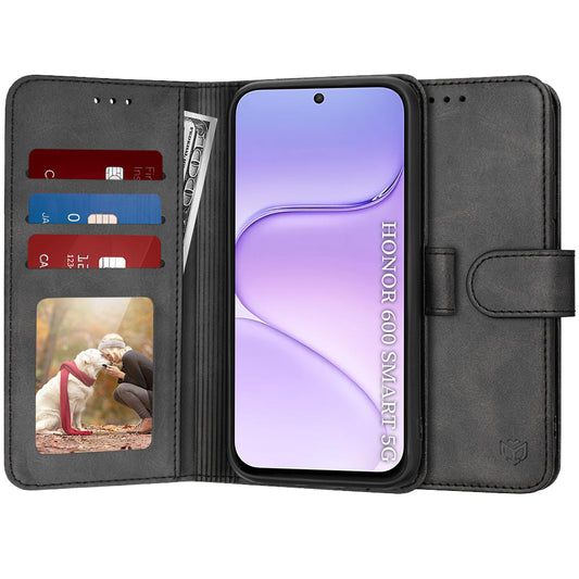 Cover til Honor 600 Smart, Techsuit, Diary Book, Sort