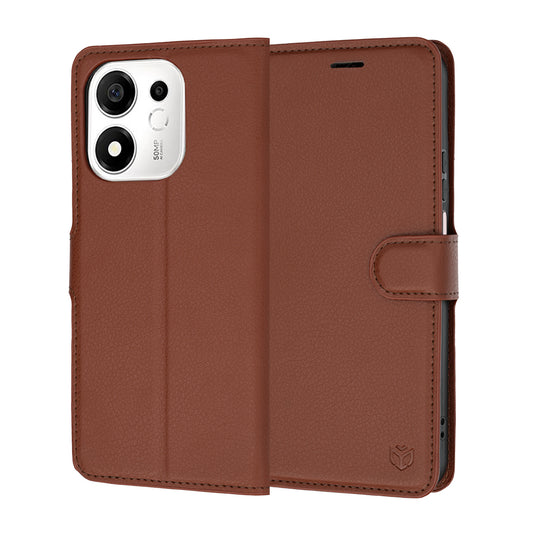 Cover til Honor 600 Smart, Techsuit, Leather Folio, Brun