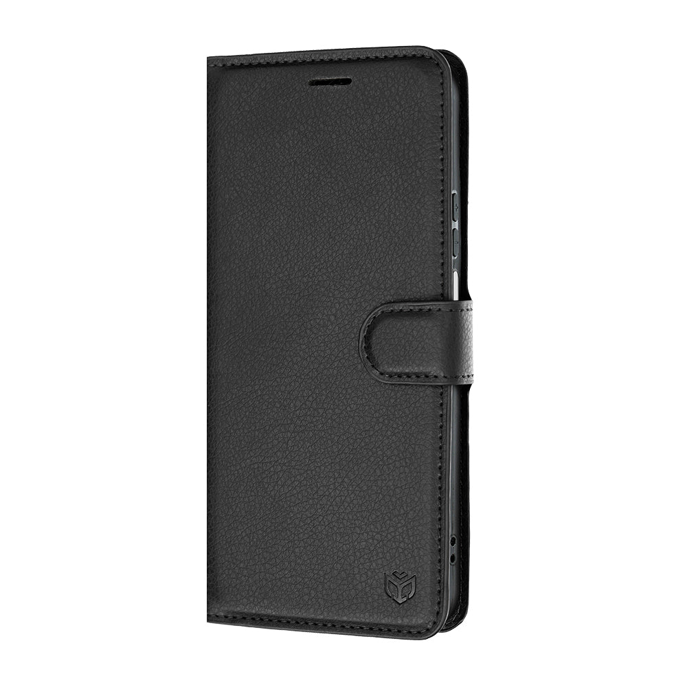 Cover til Honor 600 Smart, Techsuit, Leather Folio, Sort