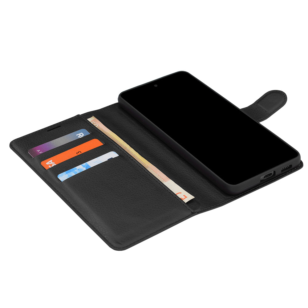 Cover til Honor 600 Smart, Techsuit, Leather Folio, Sort
