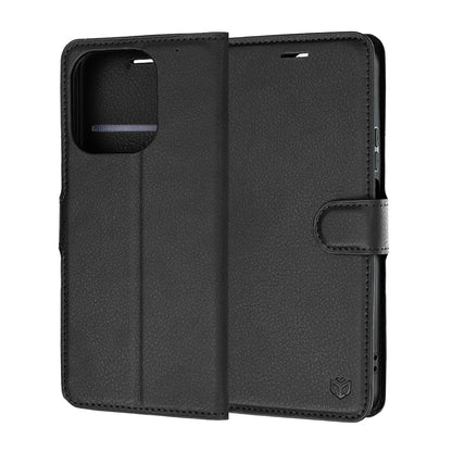Cover til Honor 600 Smart, Techsuit, Leather Folio, Sort