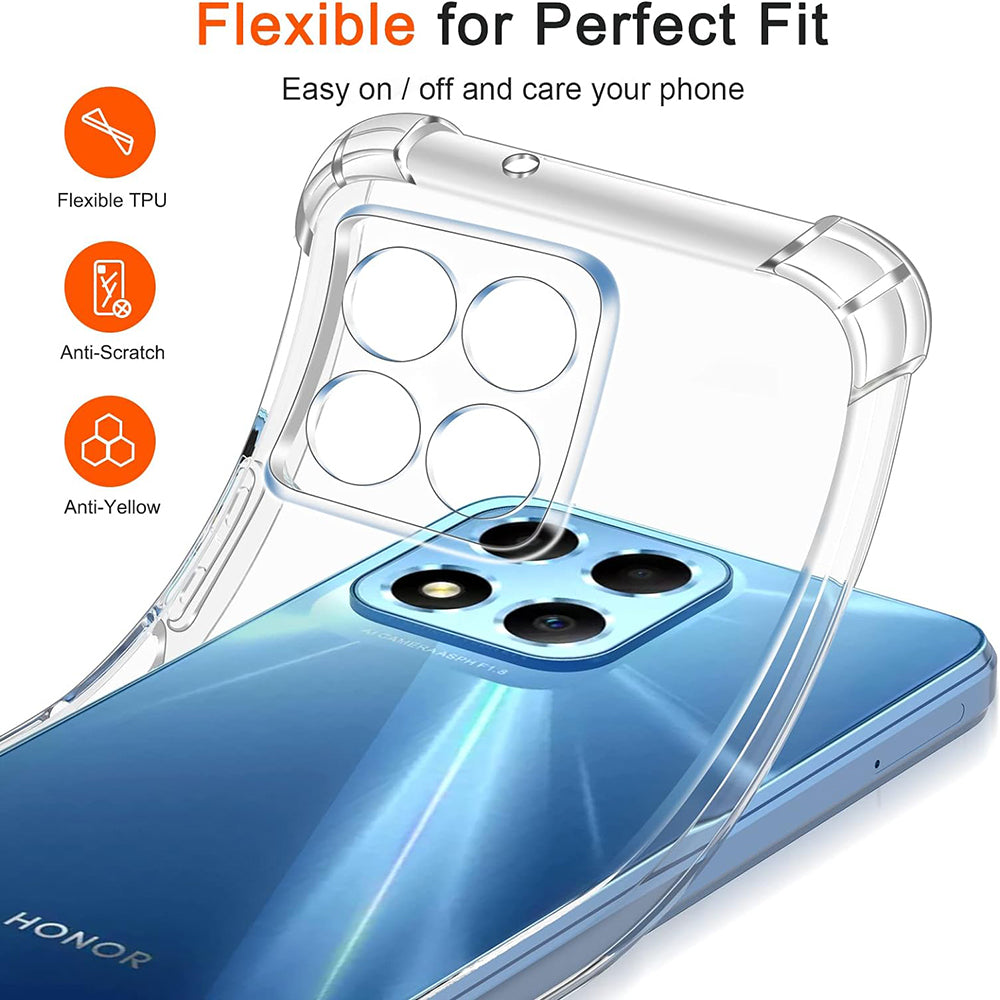 Cover til Honor 70 Lite / X6 / X8 5G, Techsuit, Stødabsorberende Klar, Transparent