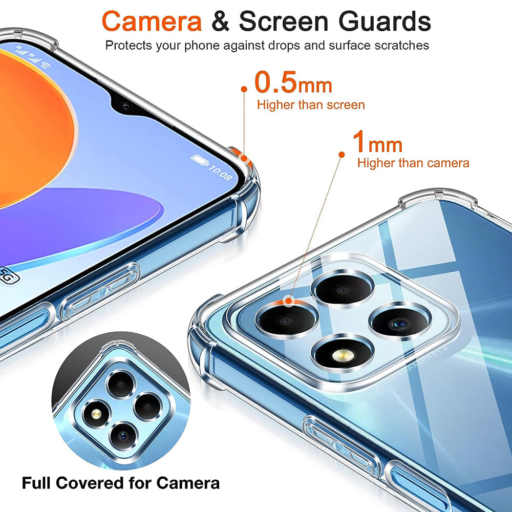 Cover til Honor 70 Lite / X6 / X8 5G, Techsuit, Stødabsorberende Klar, Transparent