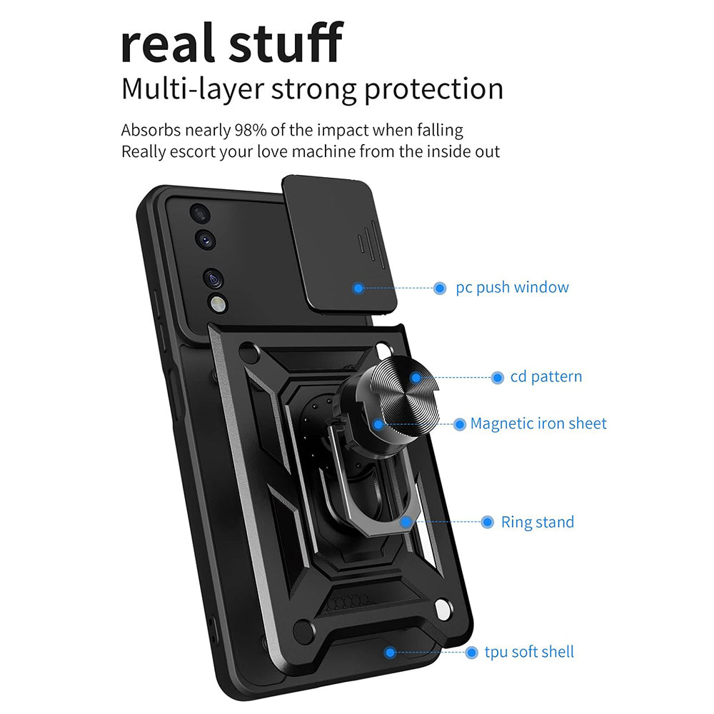 Cover til Honor 70, Techsuit, CamShield, Sort