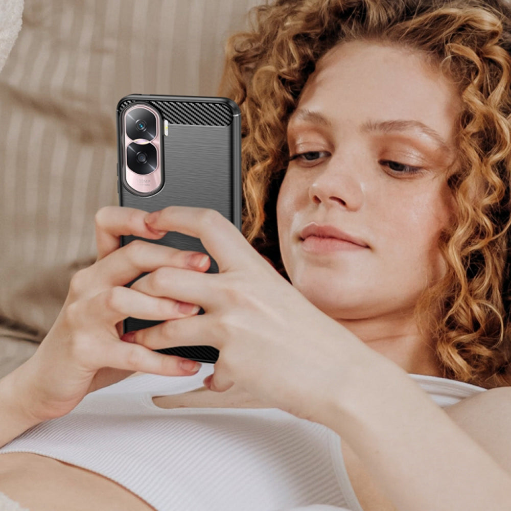 Cover til Honor 90 Lite, Techsuit, Carbon, Sort